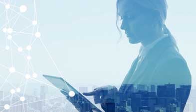 Woman using iPad 