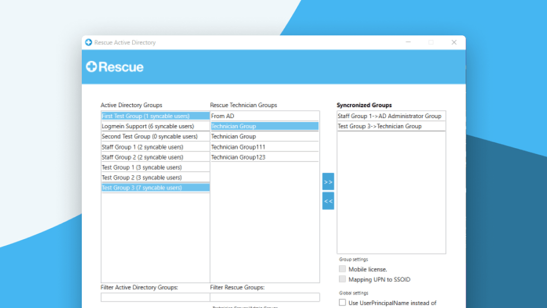 Syncing Active Directory Groups in Rescue